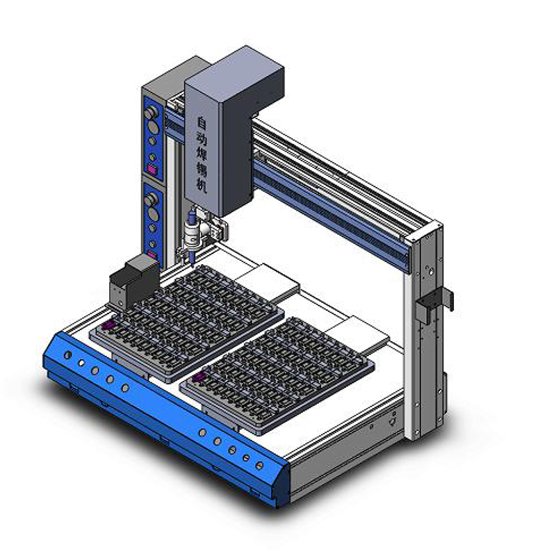 Double platform and double welding gun